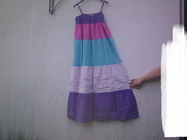 Vestido longo evasivo com faixas multicoloridas Tamanho G – photo 8